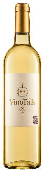 VinoTalk white wine bottle with QR code